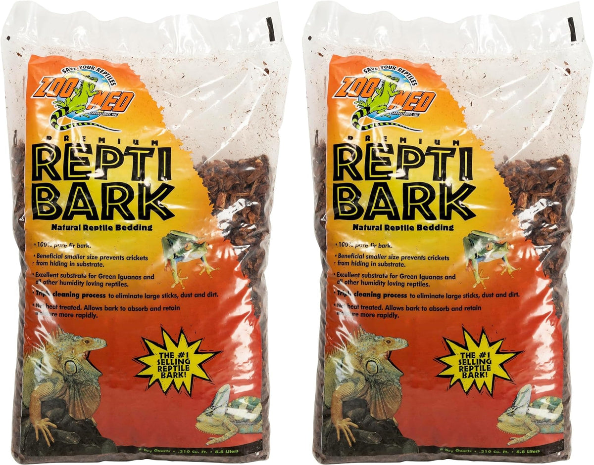 Zoo Med substrat écorce de pin pour reptiles, lot de 2 prêt à poser.