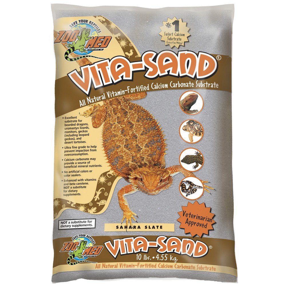 Zoo Med Vita Sand granules calcaire ultra-fin pour reptiles désertiques.