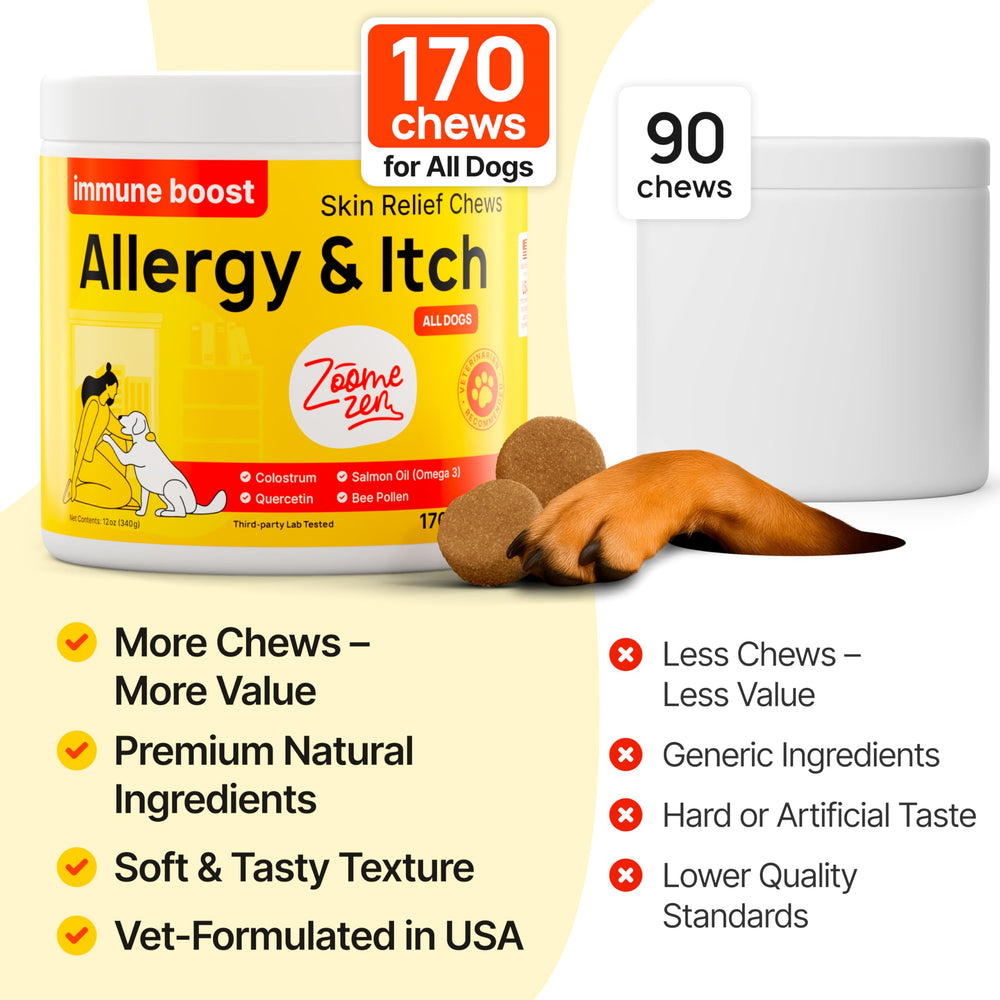 ZOOMEZEN Gommes Allergie Chien – probiotiques pour digestion équilibrée.