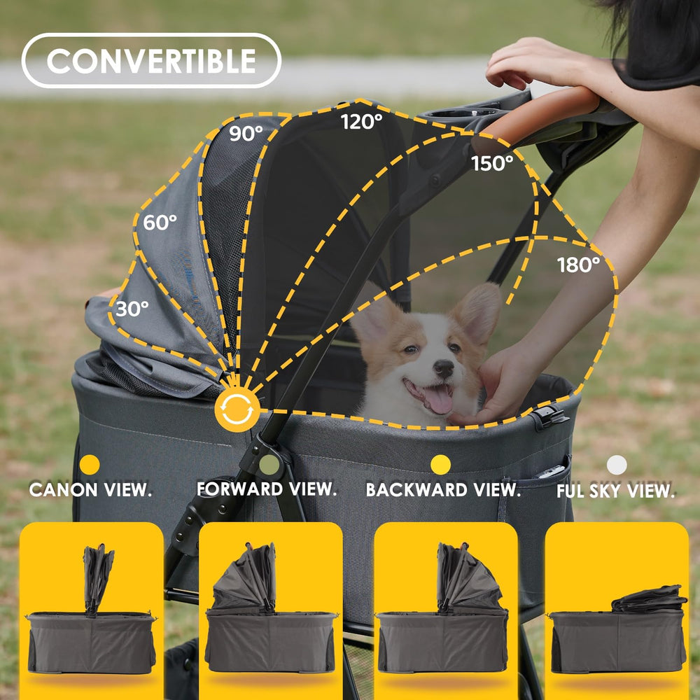 Poussette compacte Zoosky tout-terrain pour petits chiens et chats.