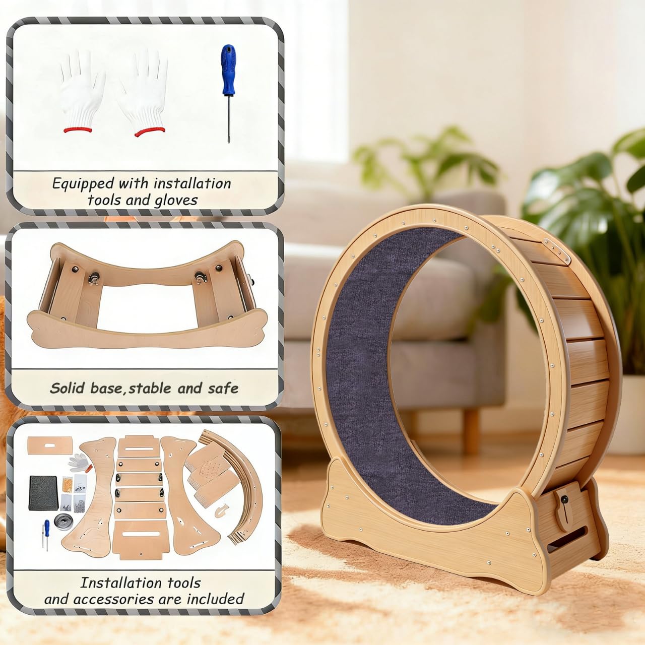 ZooVibe base large et stable soutient les chats actifs et facilite la gestion du poids.