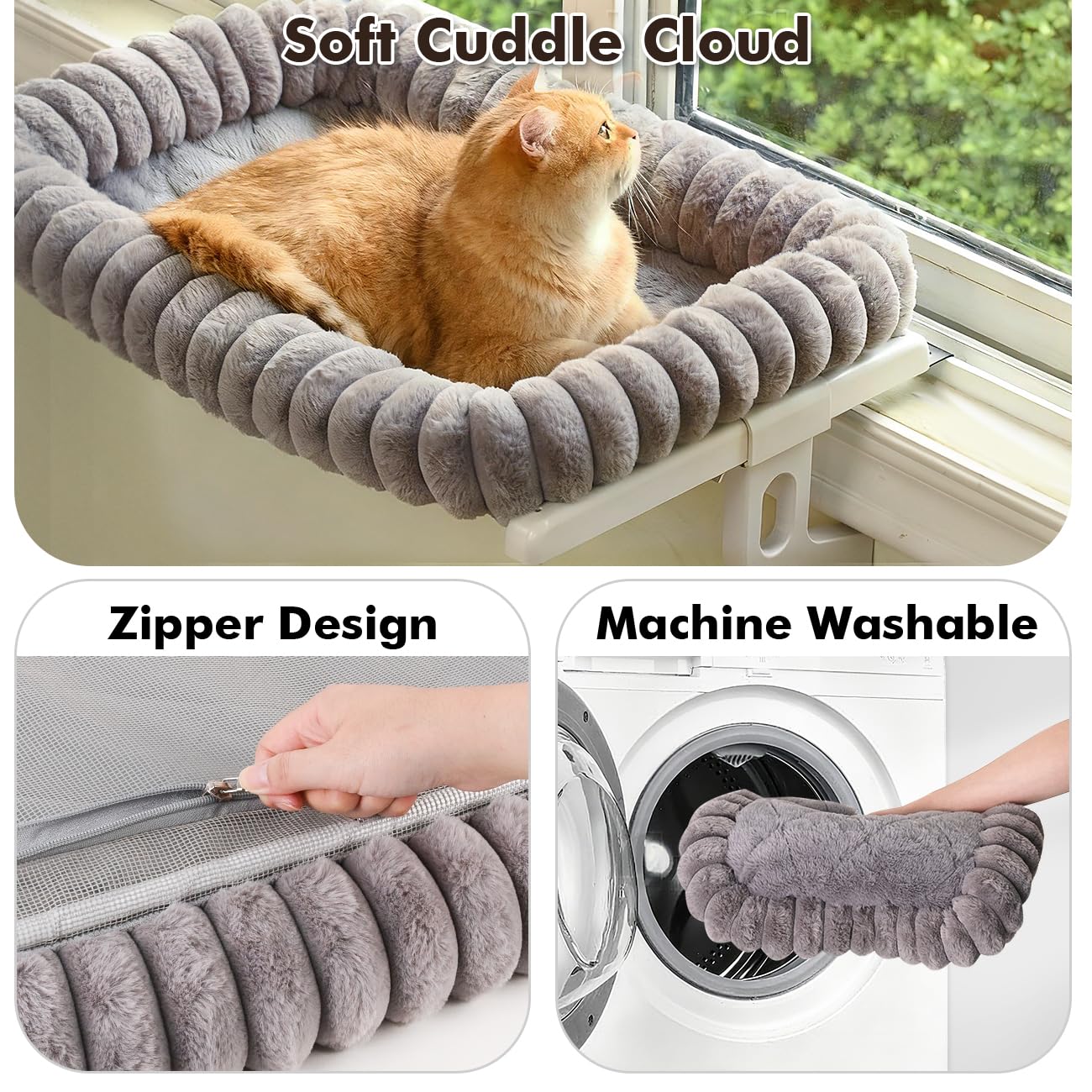 Coussin zippé amovible Zoratoo, facile à nettoyer.