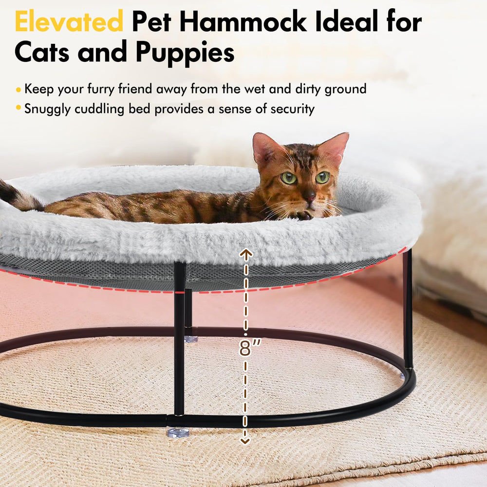 Zoratoo hamac-chat elevé – grand format adapté à chats et chiots.