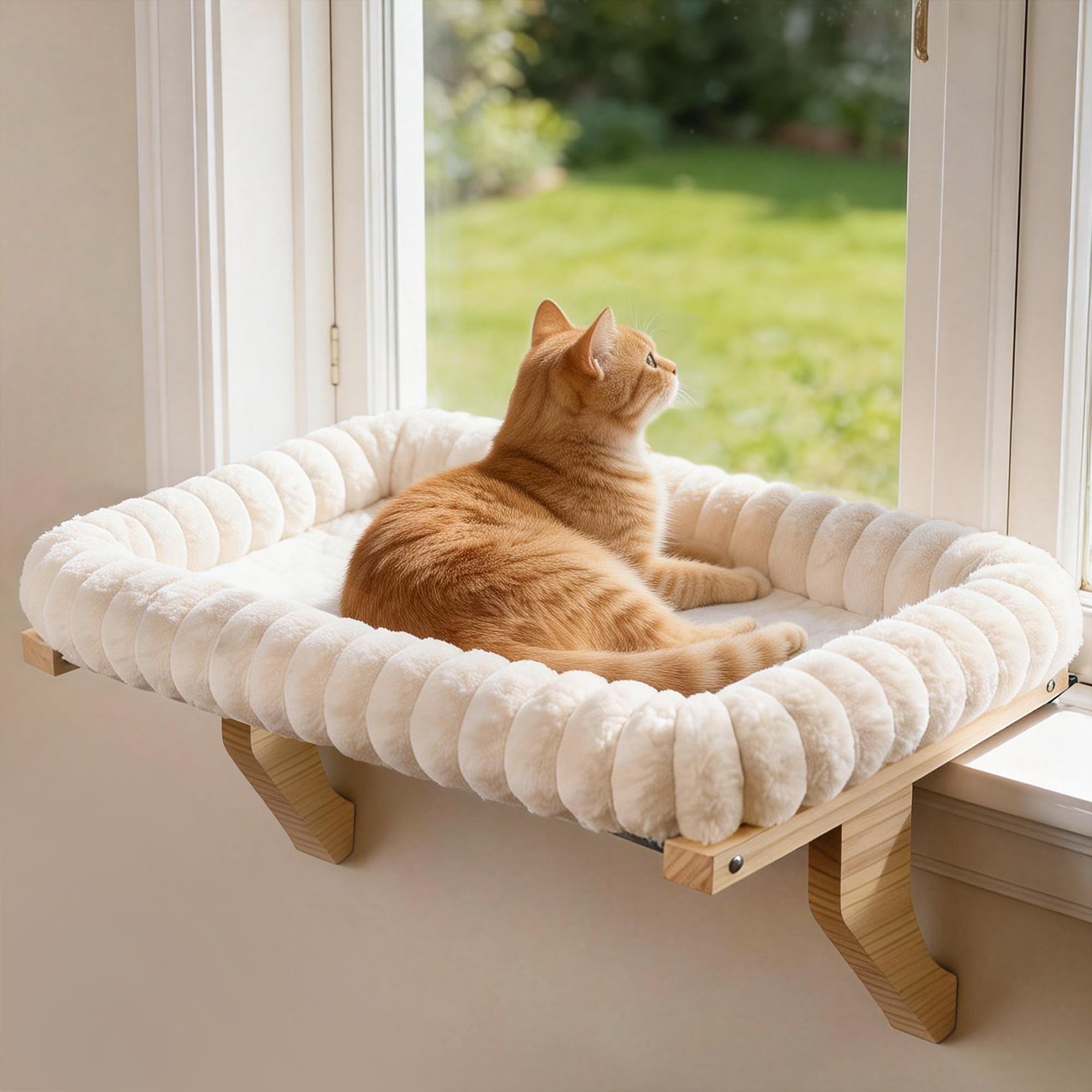 Zoratoo offre une niche de fenêtre pour chat avec coussin rembourré.
