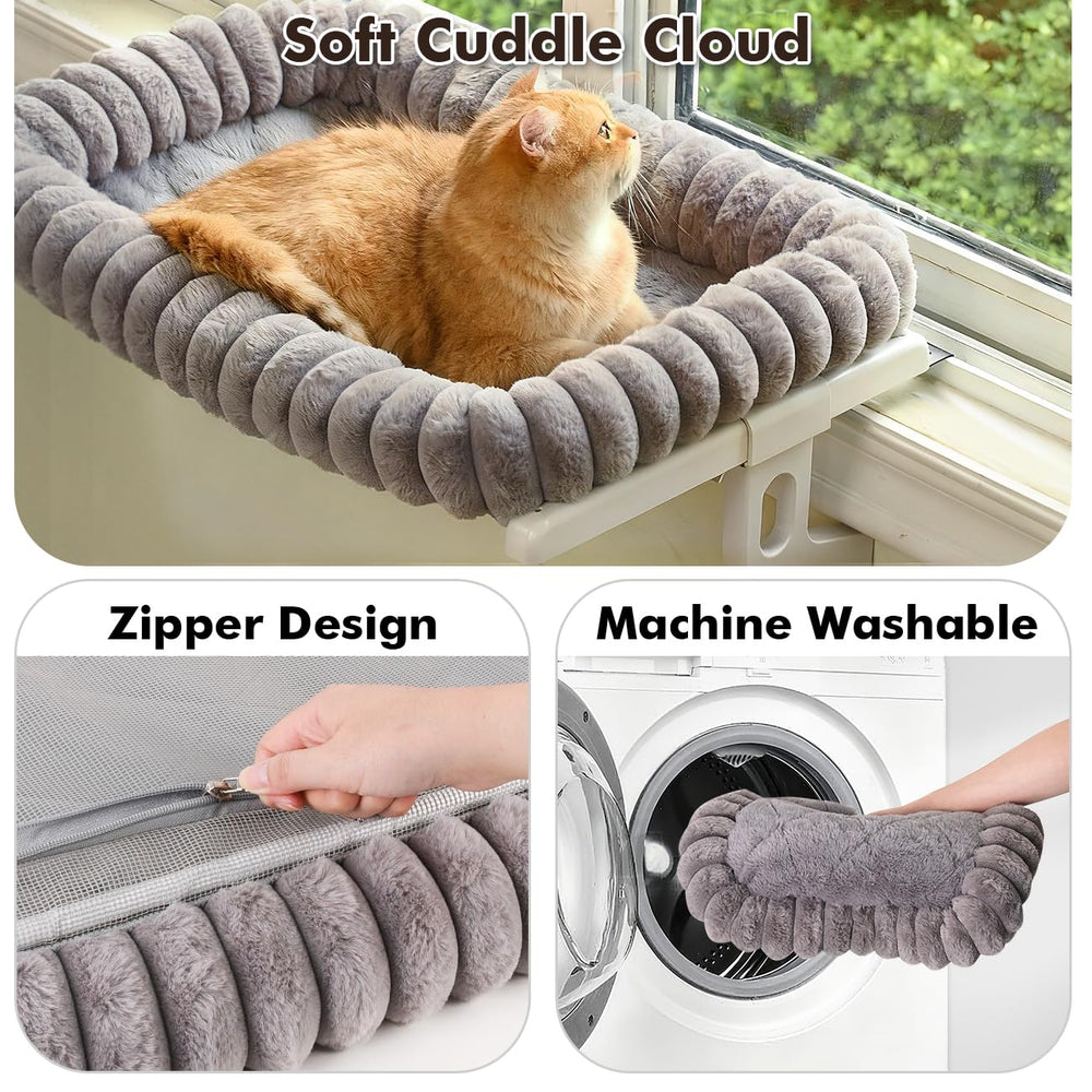 Zoratoo perchoir chat fenetre, coussin enveloppant pour des siestes en hauteur.