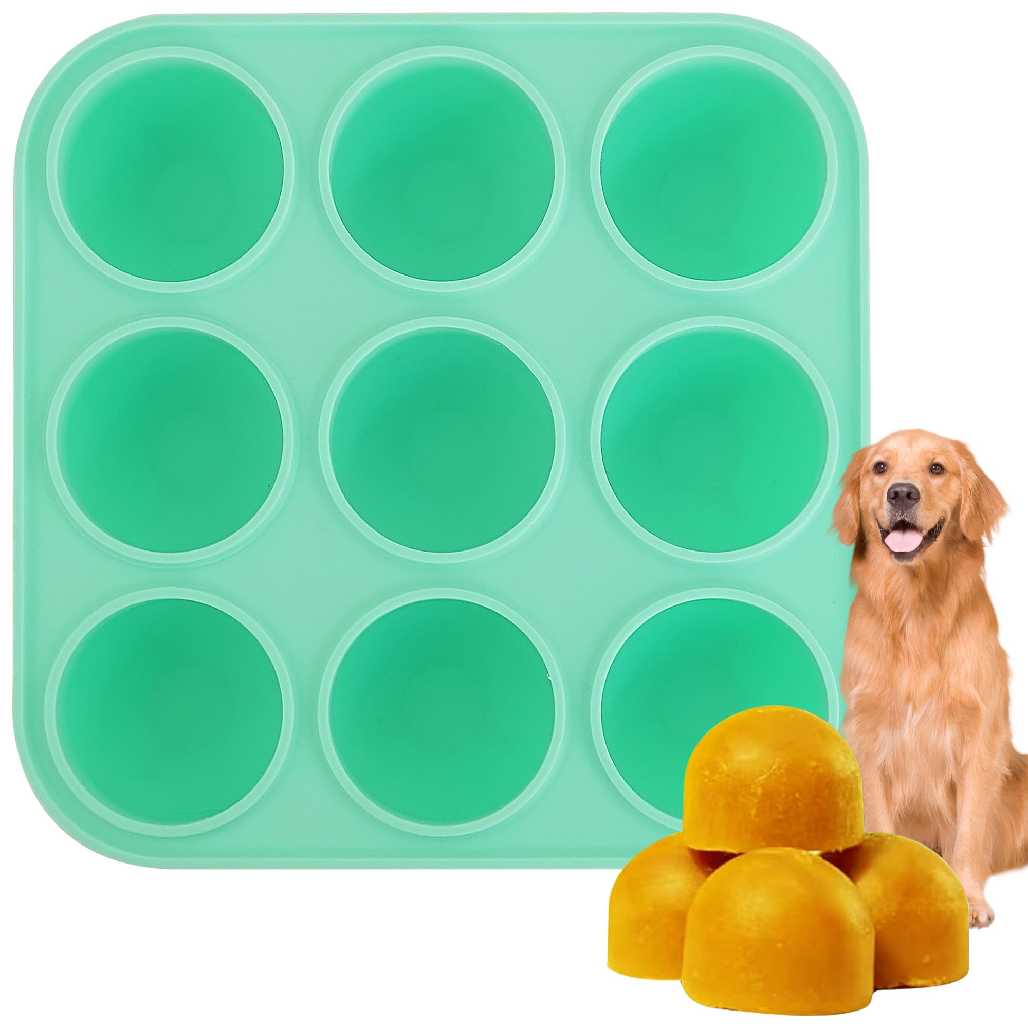 Zorazio Moule 9 cavités avec couvercle pour friandises chiens, pratique.