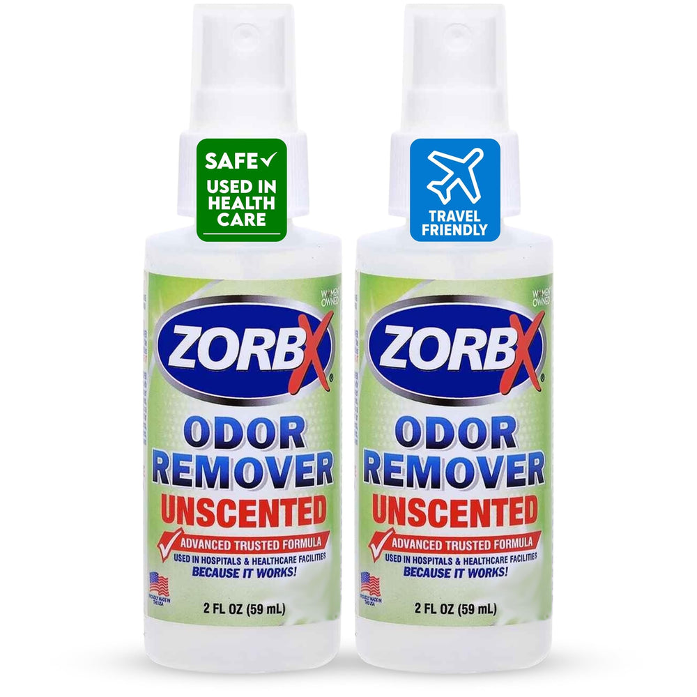 ZORBX éliminateur d’odeur inodore, bouteille pratique pour usage rapide.