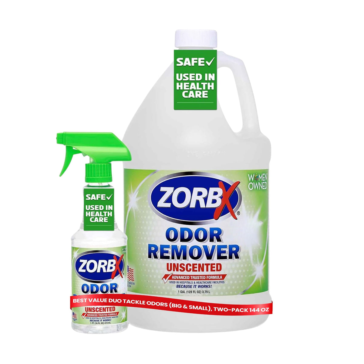 ZORBX éliminateur d'odeurs sans parfum bouteille 16 oz, action rapide et sûre