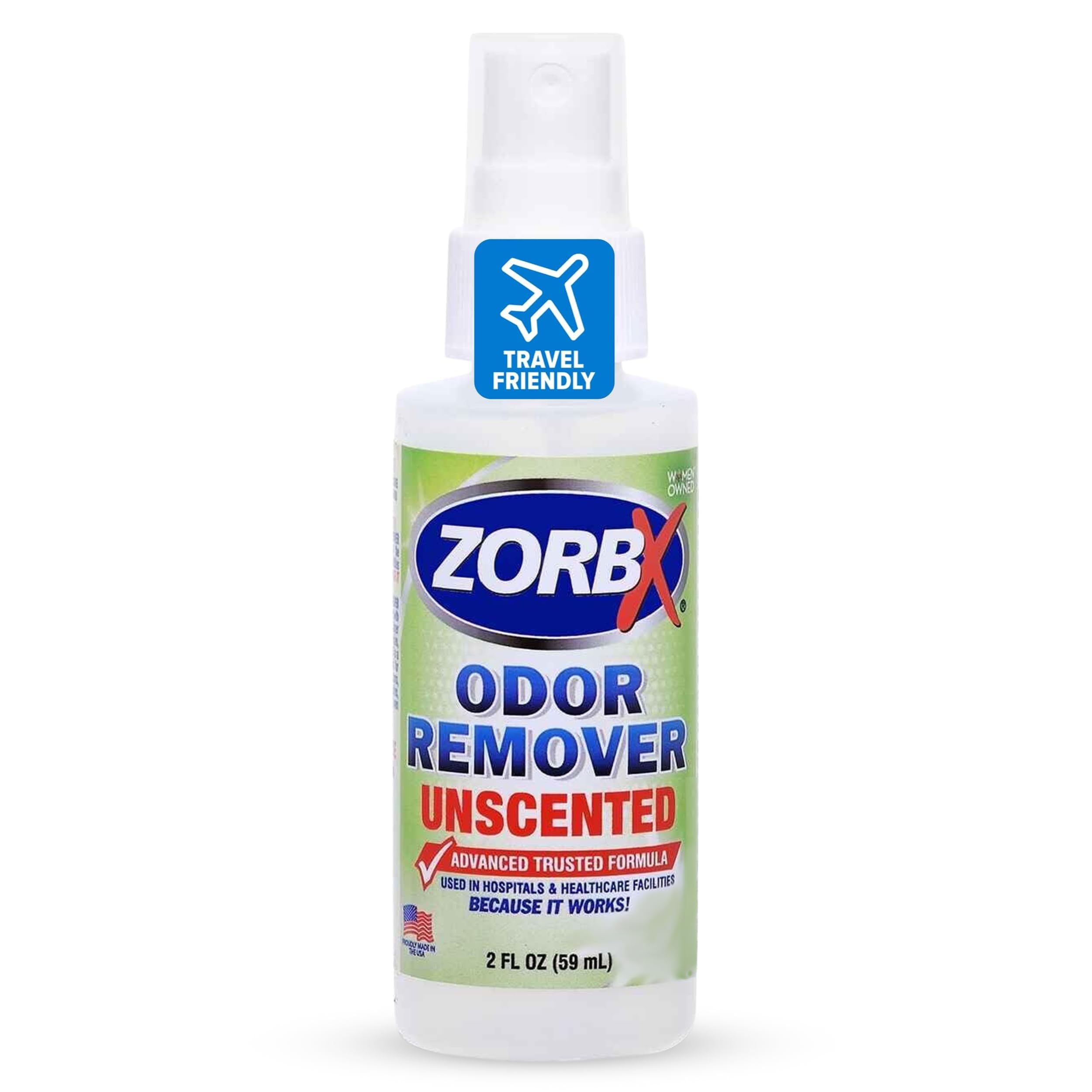 ZORBX éliminateur d’odeurs sans parfum, bouteille 2oz idéale pour la maison.