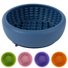 Bol lent anti-glisse ZOURYNUA bleu, idéal pour manger lentement.
