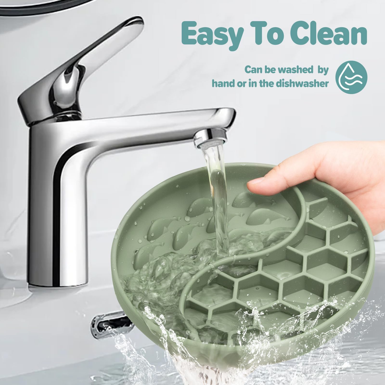 Nettoyage facile, lavable au lave-vaisselle et silicone durable.