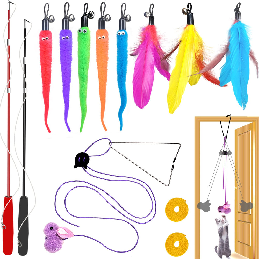 Jouet ZPH baguette retractable pour chat, favorise l exercice et l agilité.