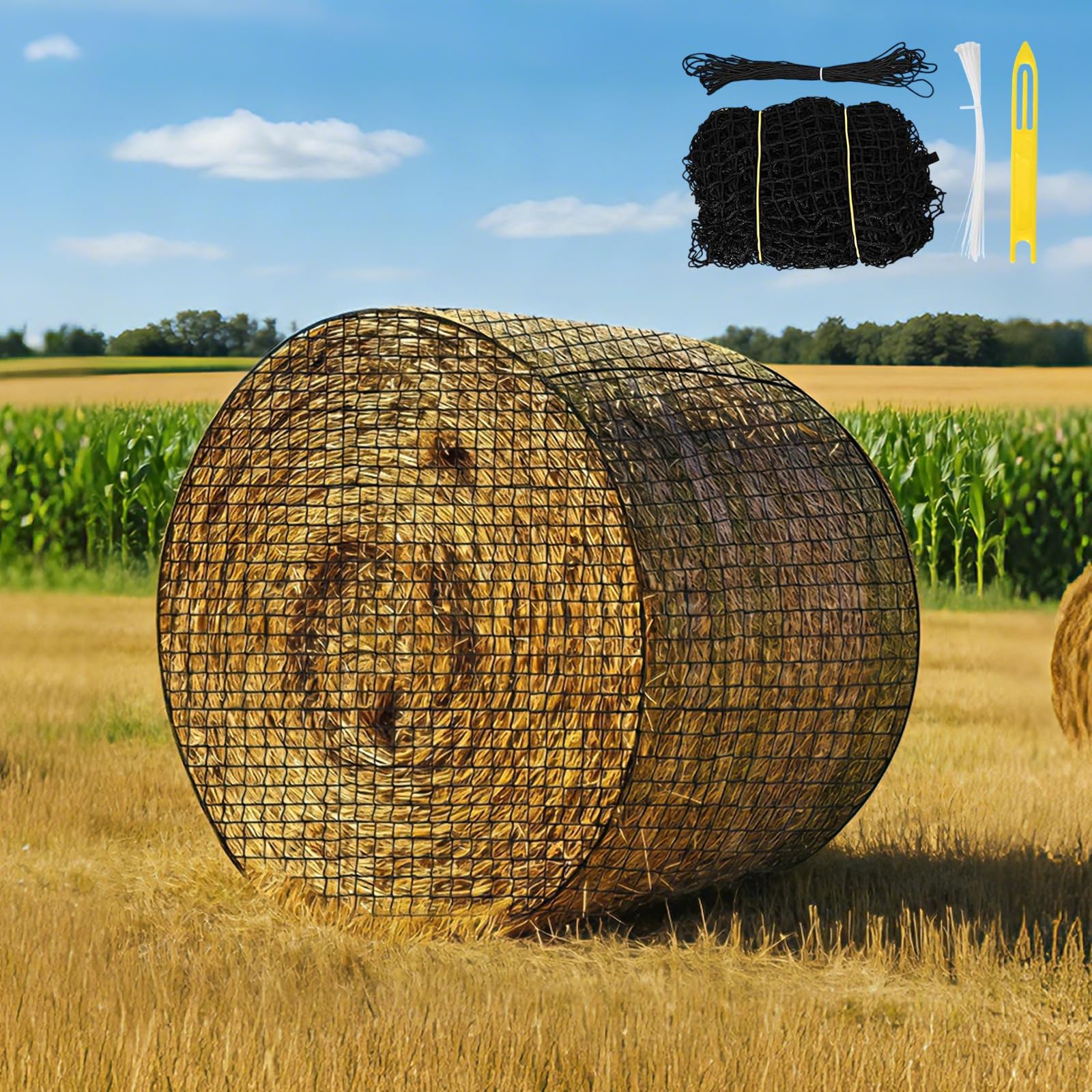 Réseau Zquilabon pour foin sur balle 5x5 facilitant l'alimentation lente.