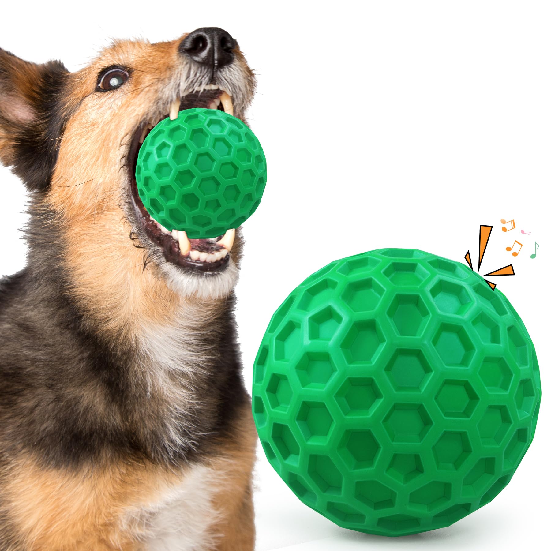 Balle durable ZRIFAQESW pour gros chiens résistant aux mâchoires fortes lors des jeux.