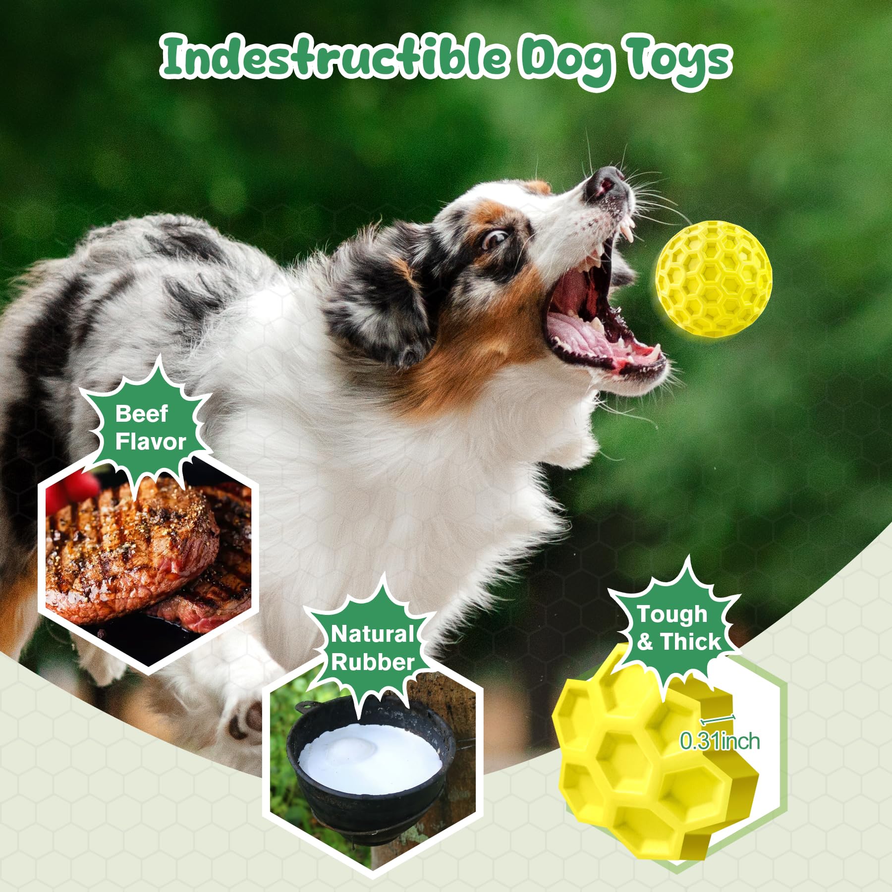 Balle ZRIFAQESW arome boeuf pour mastication durable