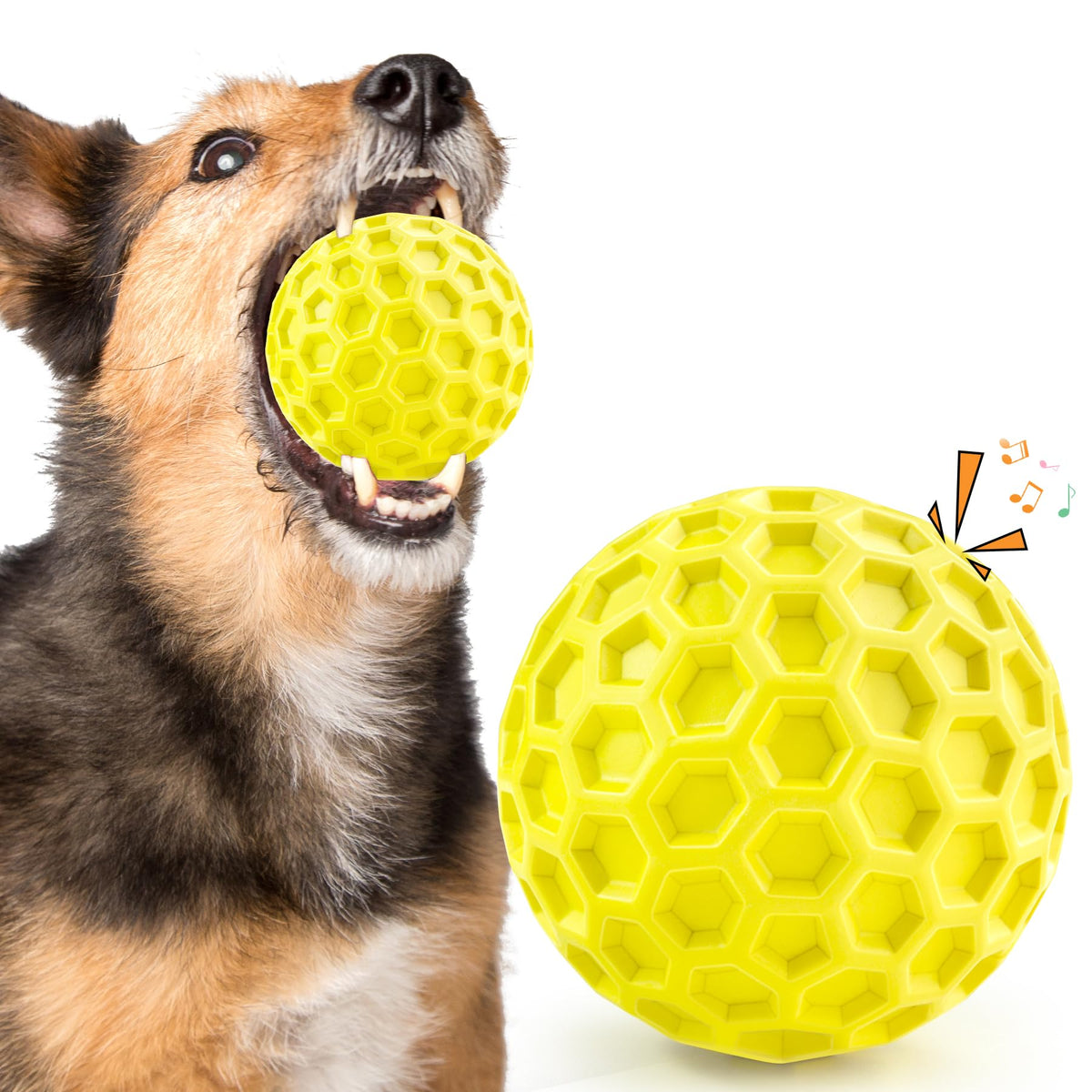 Balle sifflante ZRIFAQESW incassable pour chiens agressifs