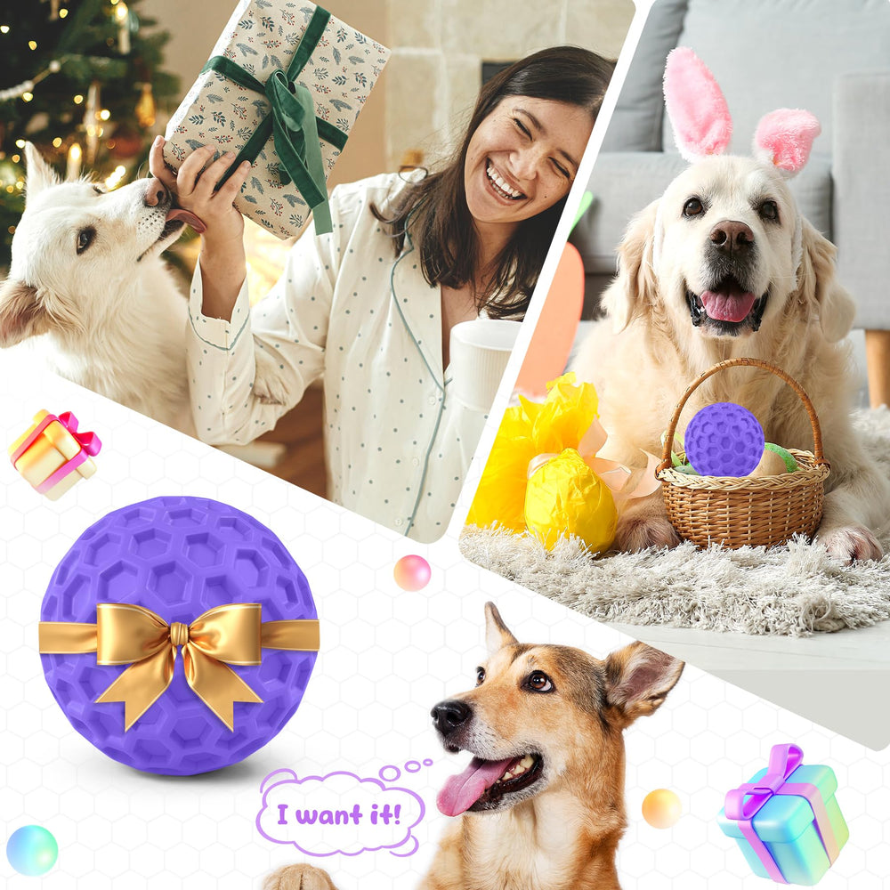 Balle grand chien ZRIFAQESW violette, conçue pour mâcher les chiens de grande taille.