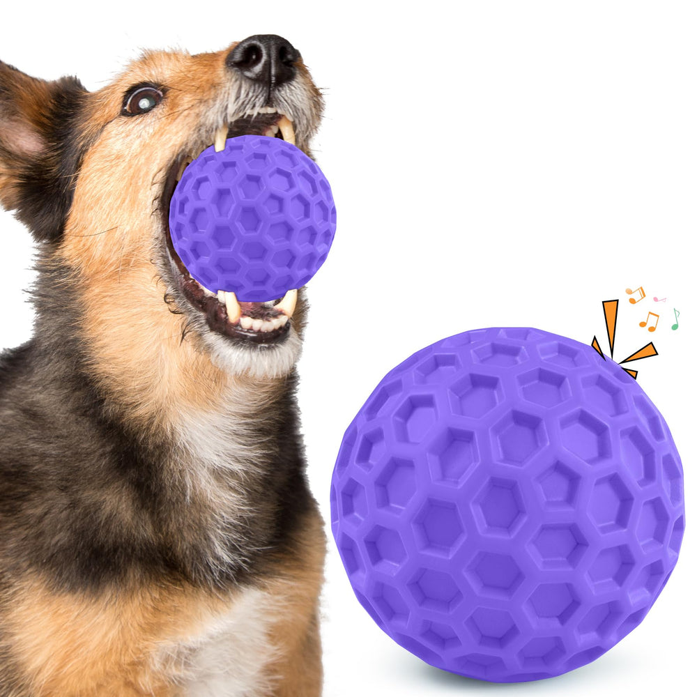 Balle indestructible ZRIFAQESW violette, idéale pour chiens puissants qui mâchent.