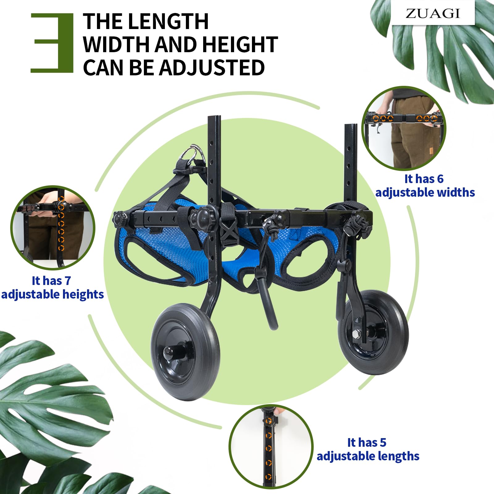 Zuagi-cadre-aluminium-fauteuil-chien: cadre léger et robuste pour plus d'autonomie