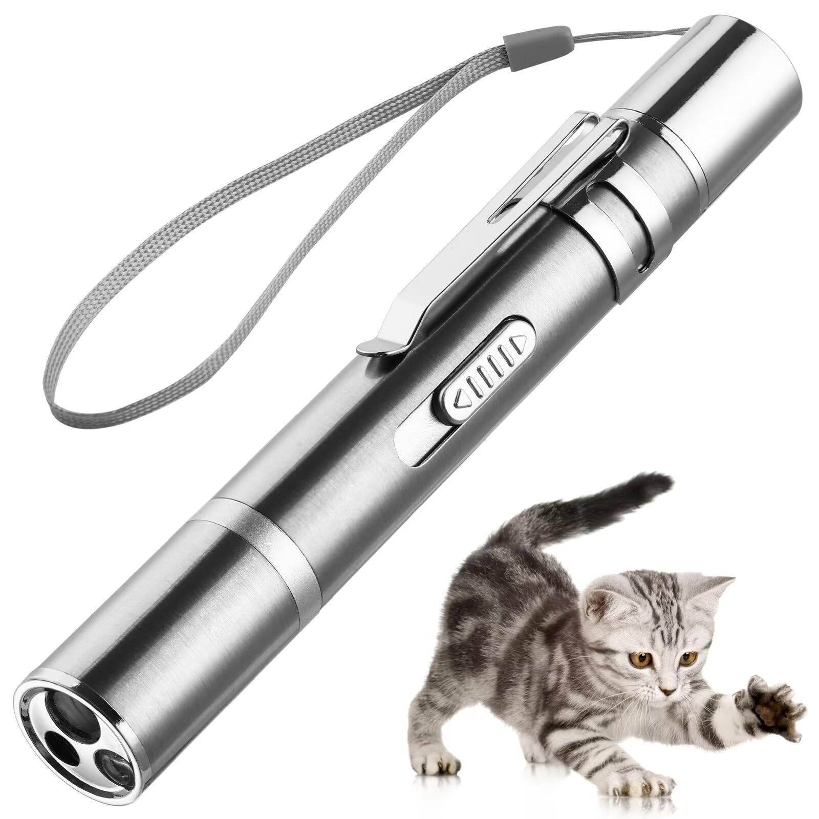 Zugesify Pointeur Laser Chat Rouge: stimulation ludique et précise pour chat animé.
