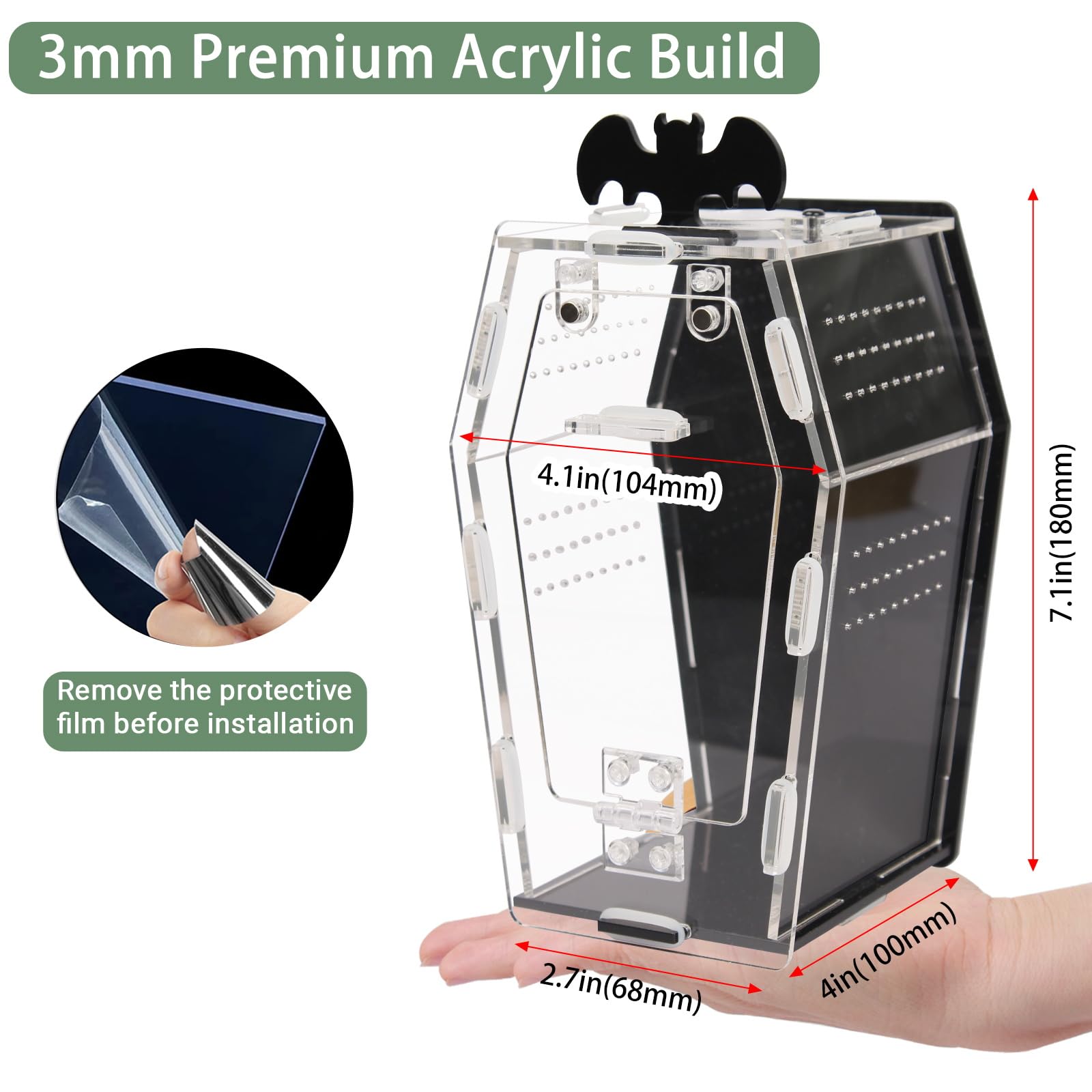 ZUIFIANLE porte magnetique et fermeture sécurisée du terrarium.