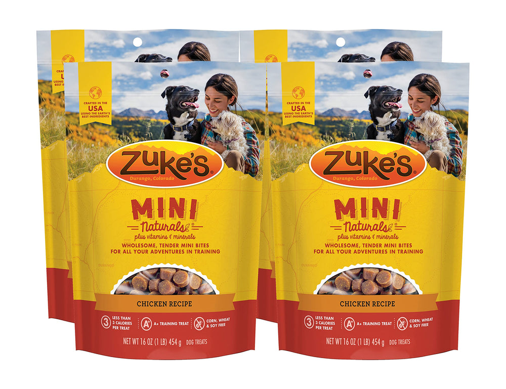 Zuke's Mini Naturals poulet — emballage avant, parfait pour l'entraînement.