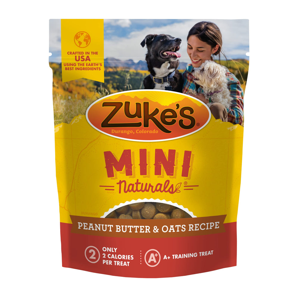 Zuke's Mini Naturals sac refermable, pratique pour sorties quotidiennes.