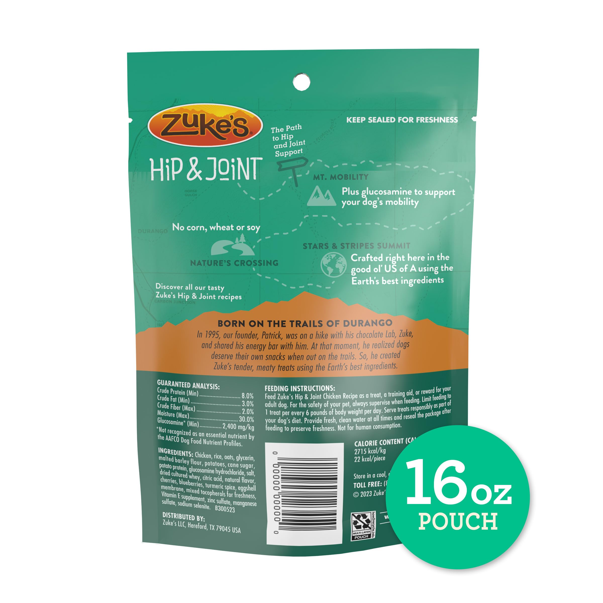 Friandises Zuke’s fabriquées aux États‑Unis avec des ingrédients choisis.
