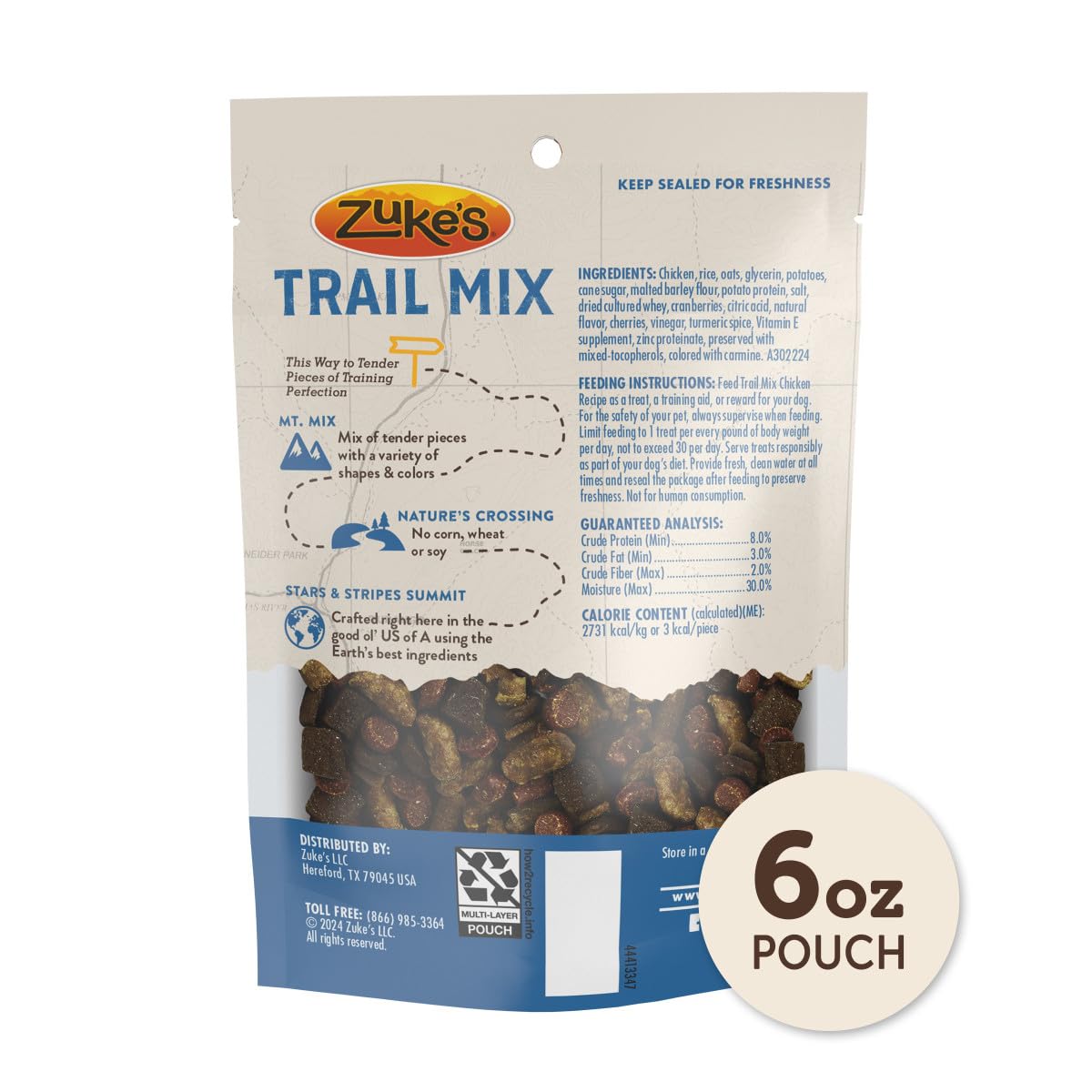Zuke’s Trail Mix arômes naturels et compositions simples et claires.