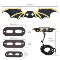 Laisse ZukoCert dragon barbu noir, corde légère pour sorties faciles.