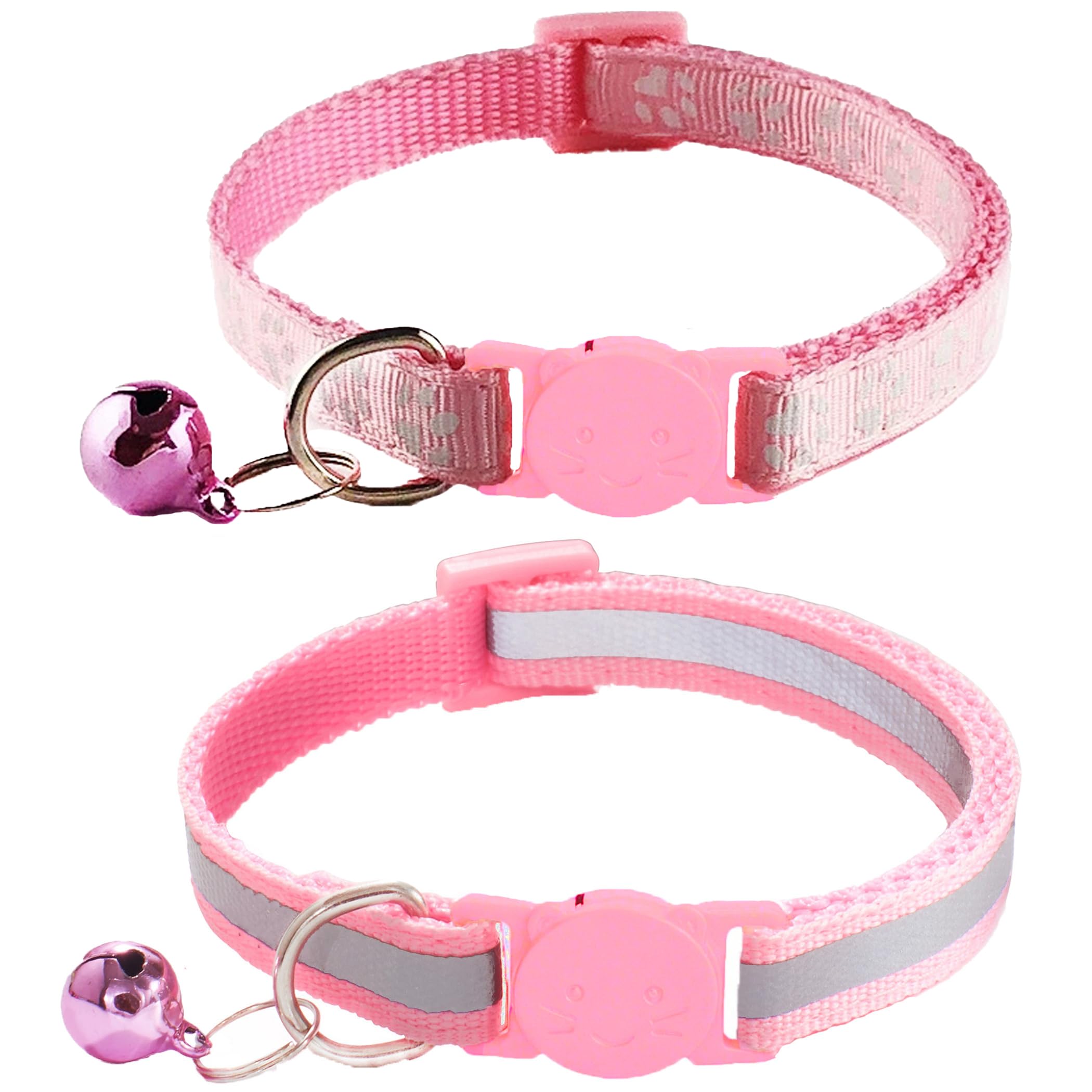 Collier zulinlong rupture rapide rose avec boucle de sécurité pour chat.