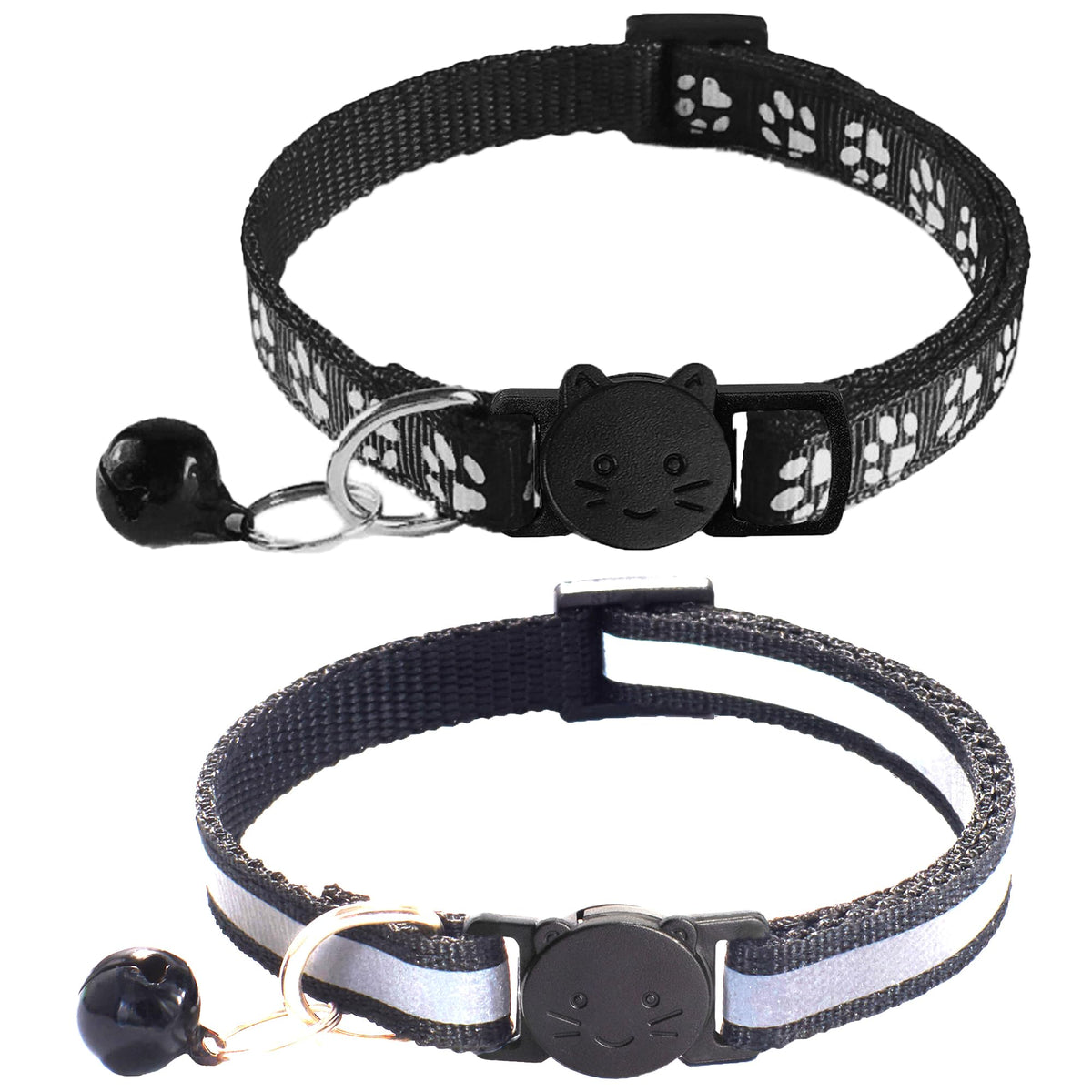 Collier zulinlong pour chat avec boucle sécurité rapide, noir élégant.