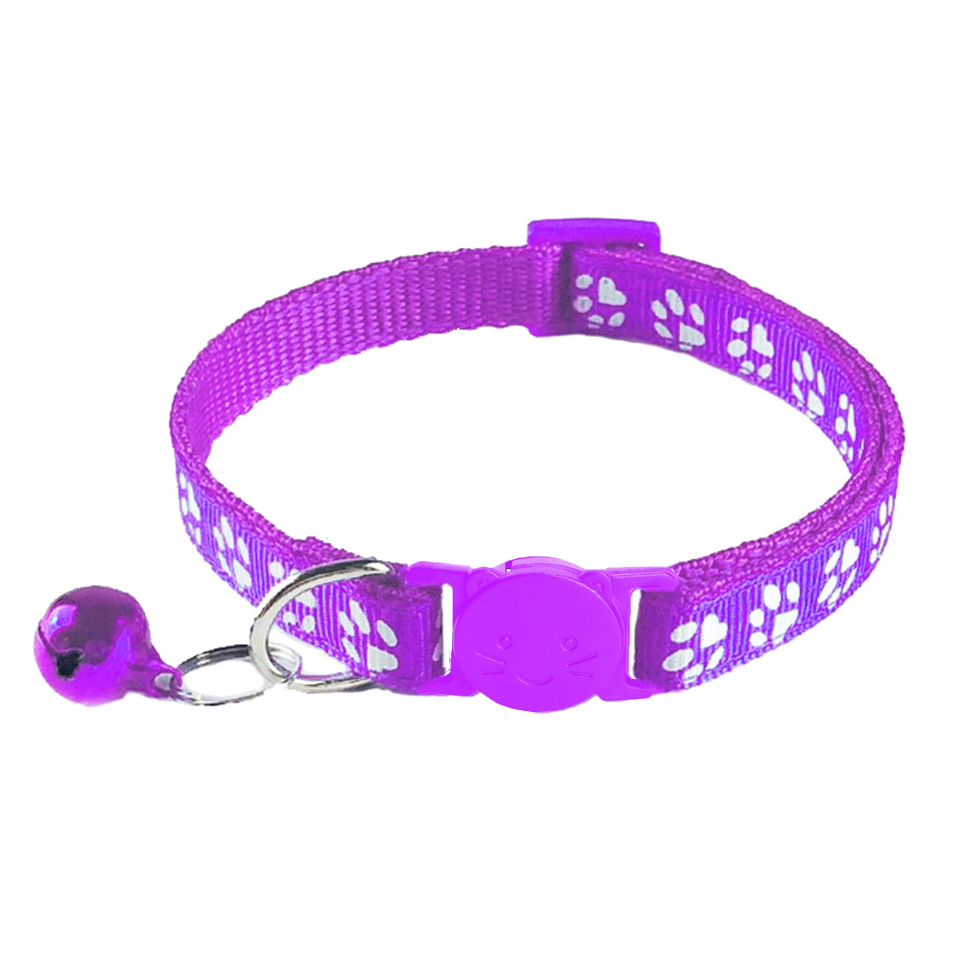 Collier zulinlong avec cloche détachable violet, utile pour repérer le chat.