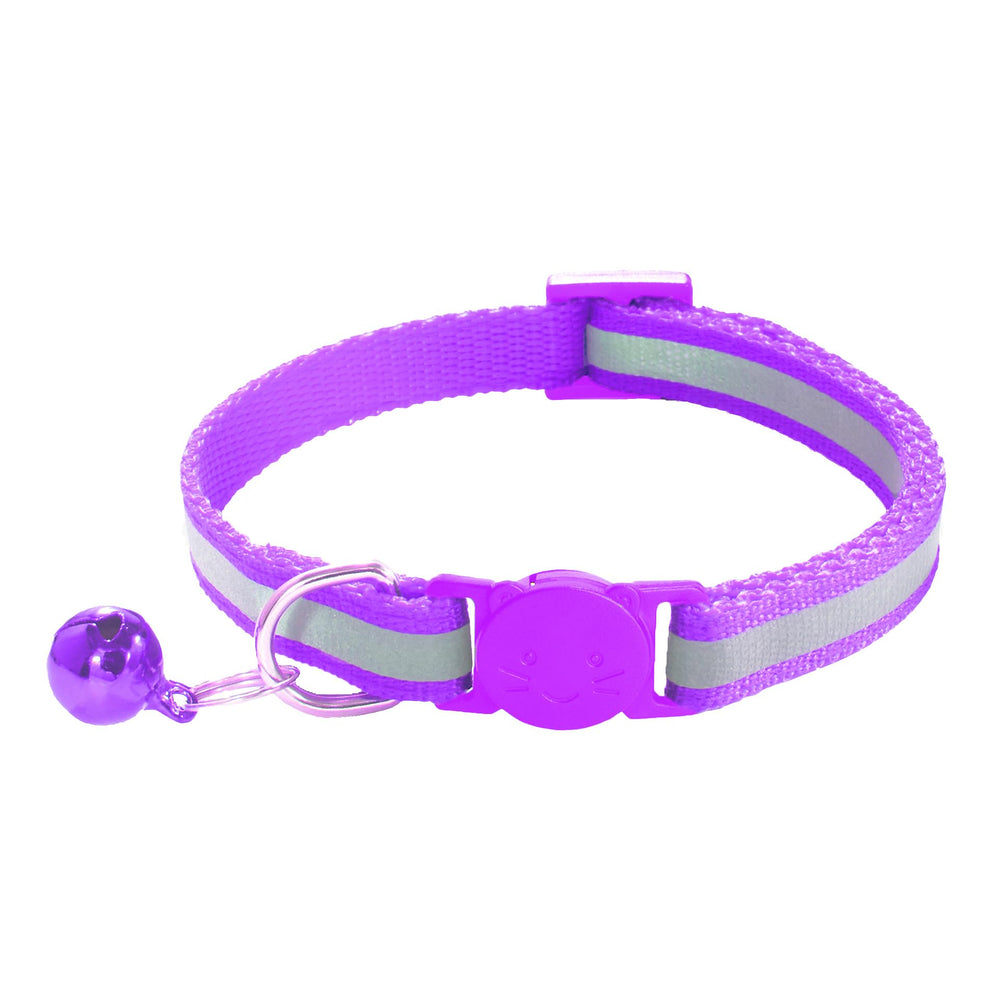 Collier zulinlong réfléchissant avec motif patte violet, meilleure visibilité nocturne.