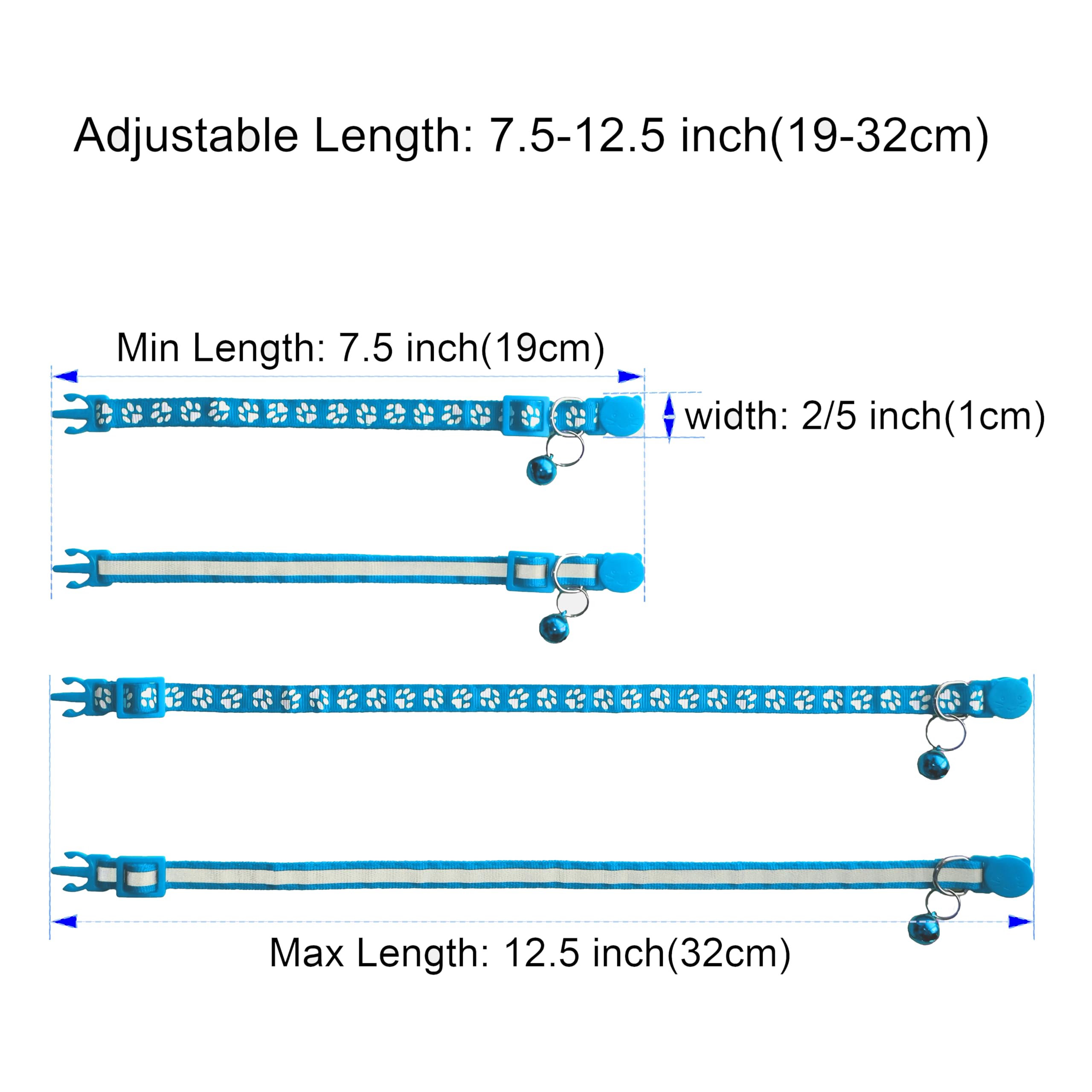 Collier zulinlong réglable confort 7,5-12,5 pouces sans irritations.