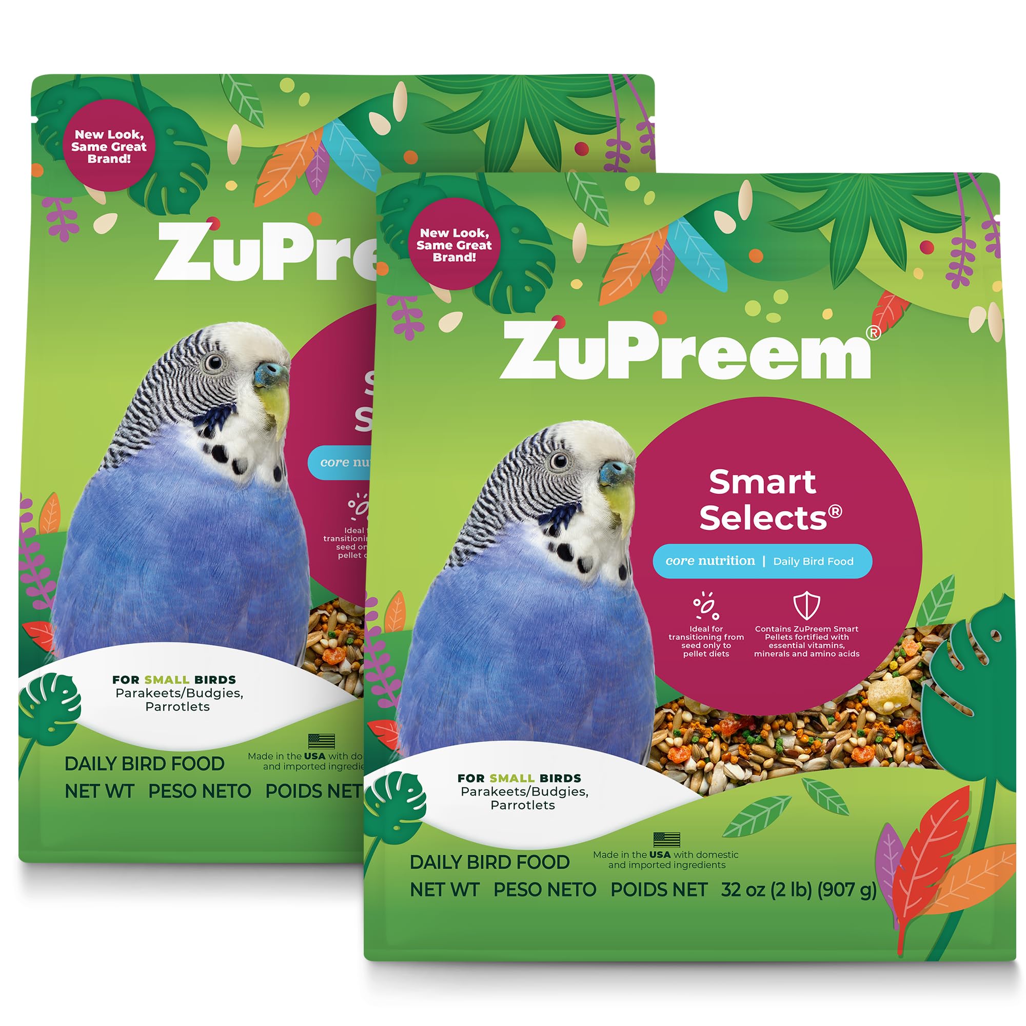 ZuPreem – alimentation quotidienne pour perruche ondulée et petits oiseaux, équilibre nutritionnel.