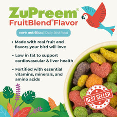 ZuPreem FruitBlend : régime quotidien prêt à l'emploi pour oiseaux moyens à grands.
