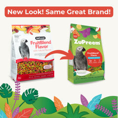 ZuPreem FruitBlend : pellets aux formes variées stimulent l'exploration alimentaire.