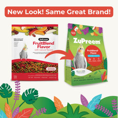 ZuPreem FruitBlend boulettes formes stimulantes favorisent la recherche de nourriture et l'interaction.