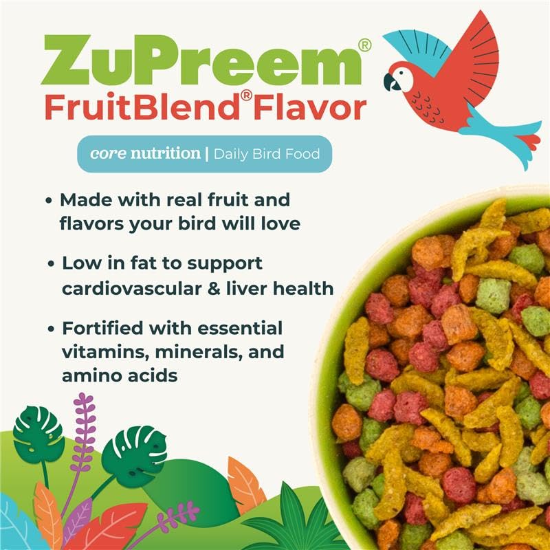 ZuPreem FruitBlend nutrition essentielle pour la digestion et l'énergie quotidienne.