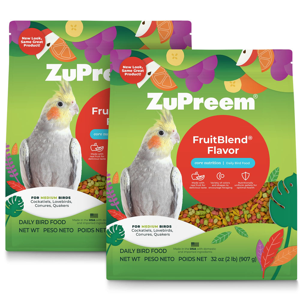 ZuPreem FruitBlend Pellets emballage du produit, rangement pratique.