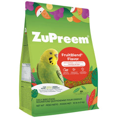 ZuPreem FruitBlend pellets fruits colorés pour petits oiseaux et plaisir alimentaire.