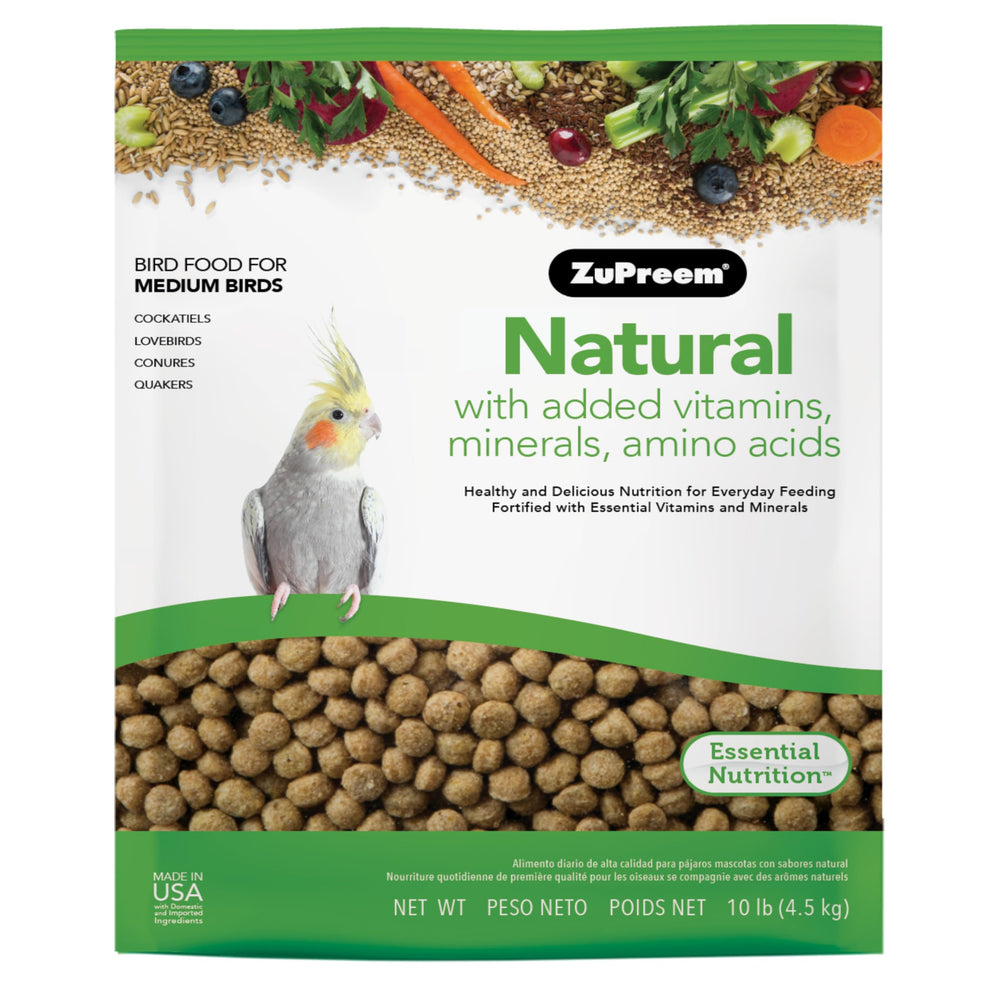 ZuPreem Natural granulés pour cockatiel, alimentation quotidienne équilibrée.