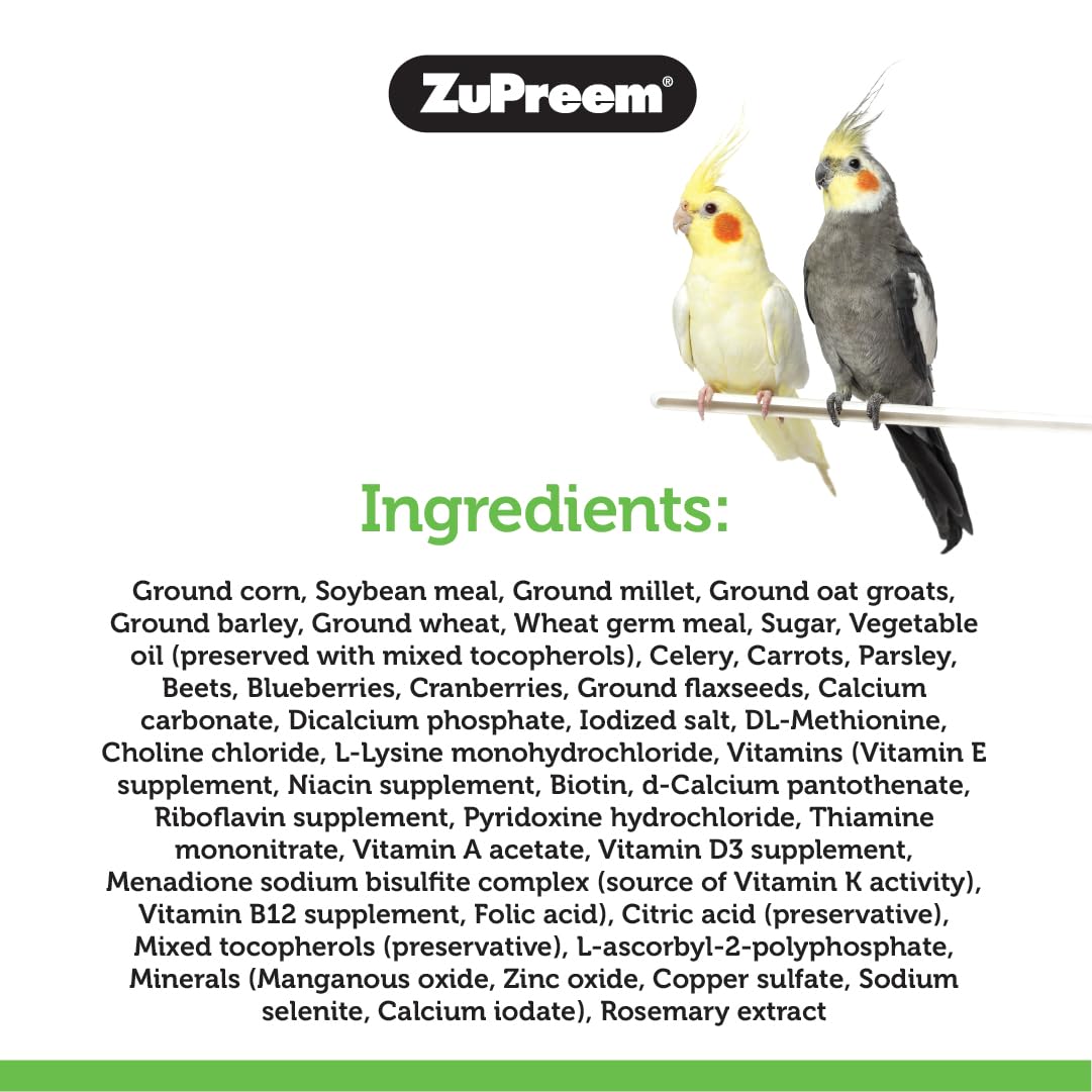 ZuPreem Natural granulés lorikeet, appétence et densité nutritionnelle.