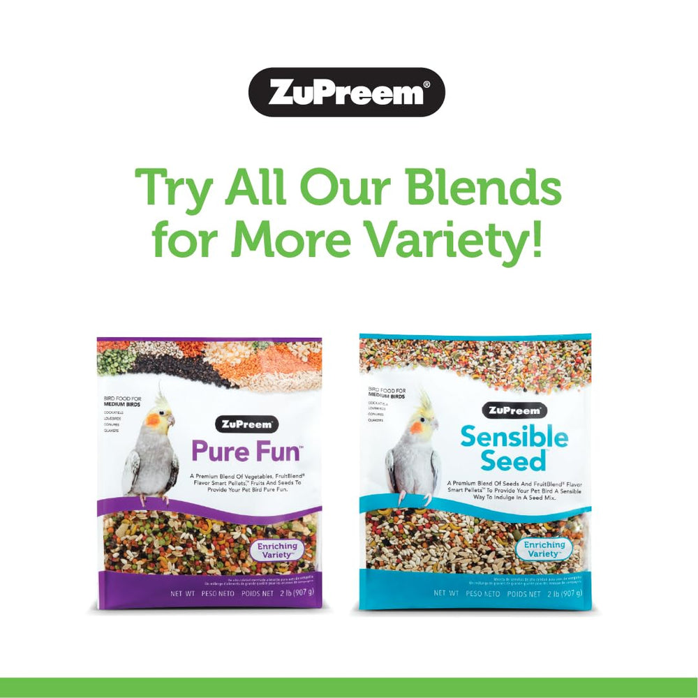 ZuPreem Natural, alimentation quotidienne pour oiseaux, pratique et accessible.