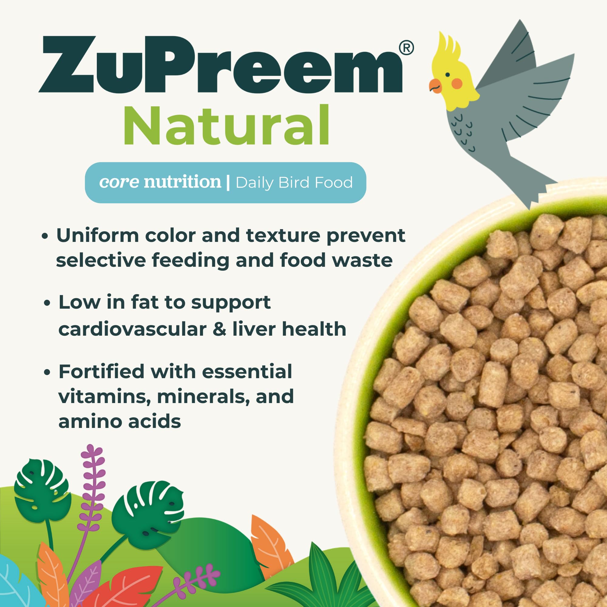 ZuPreem – pellets pour colombes et petits oiseaux, nutrition quotidienne.