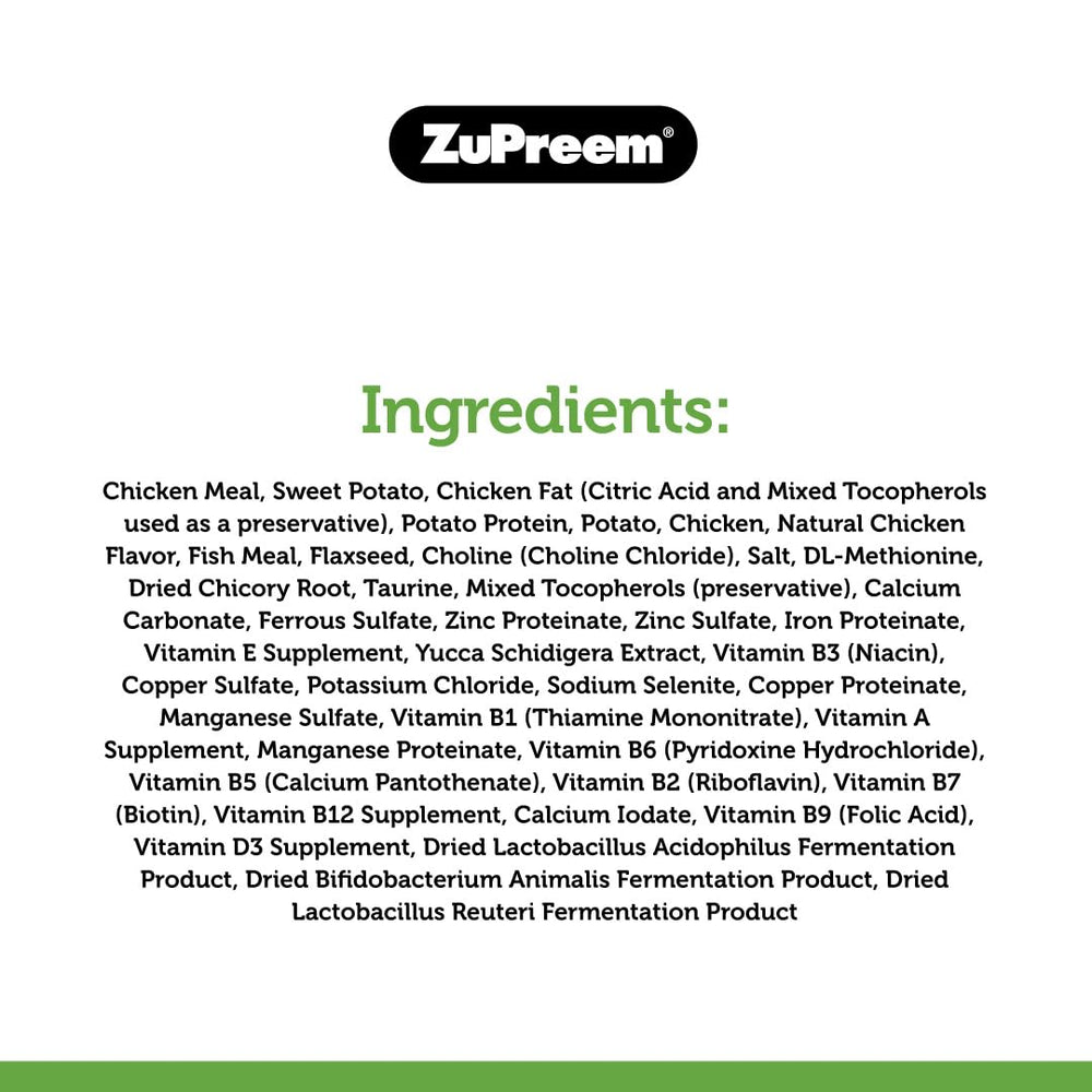 ZuPreem Qualité Premium: nutrition premium pour furet actif et heureux.