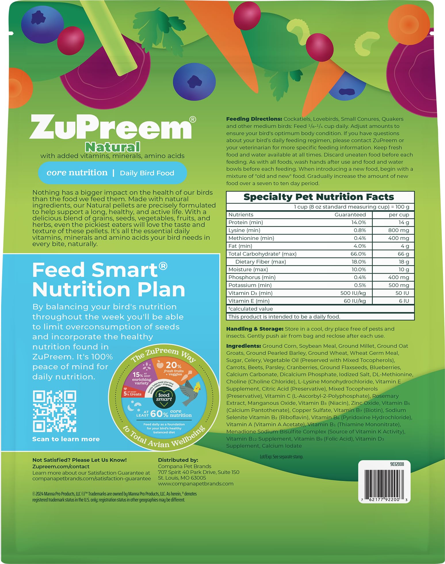 ZuPreem Pellets – oiseau mangeant des pellets naturels.