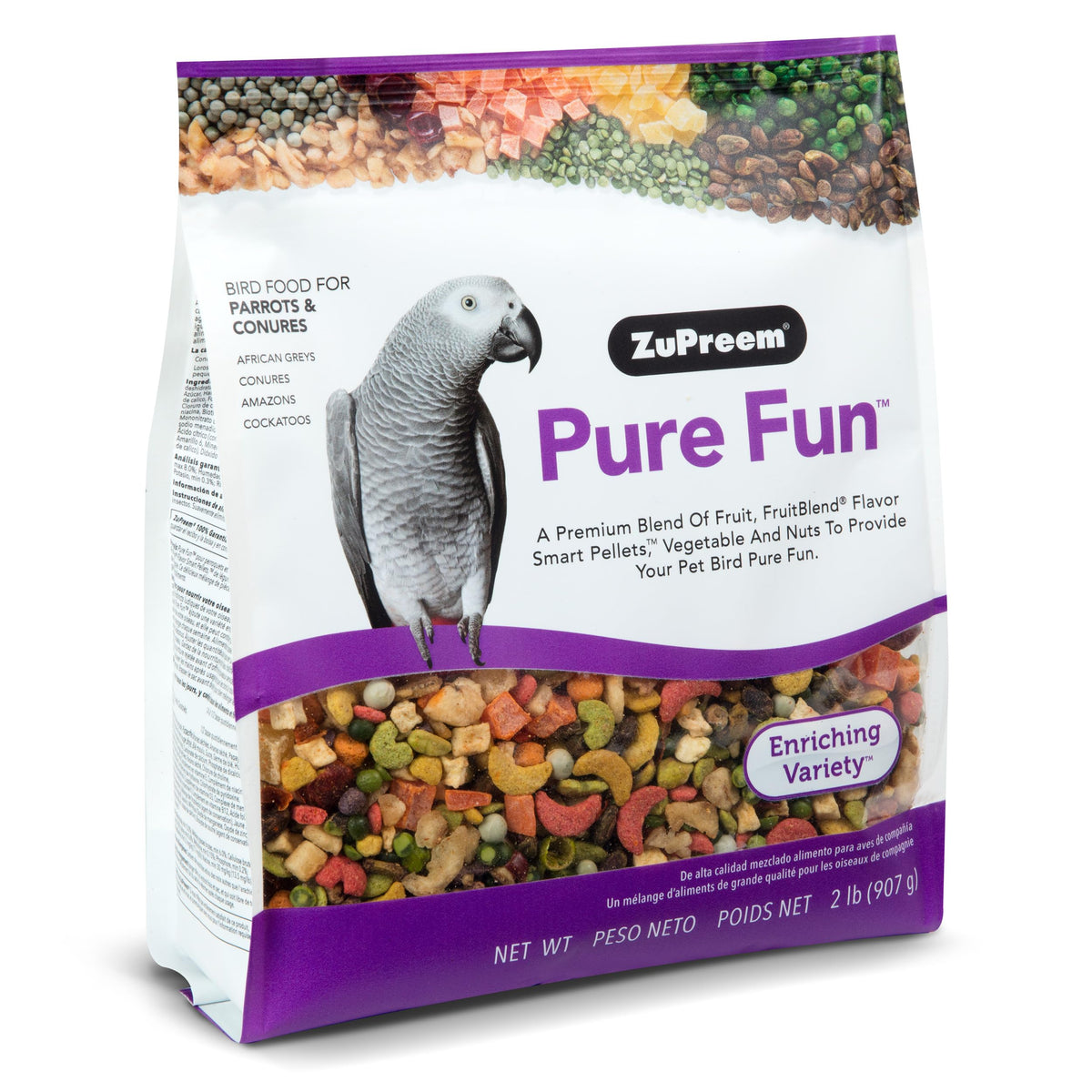 ZuPreem Pure Fun: melange fruits-legumes colorés stimulant l'appetit et l'exploration
