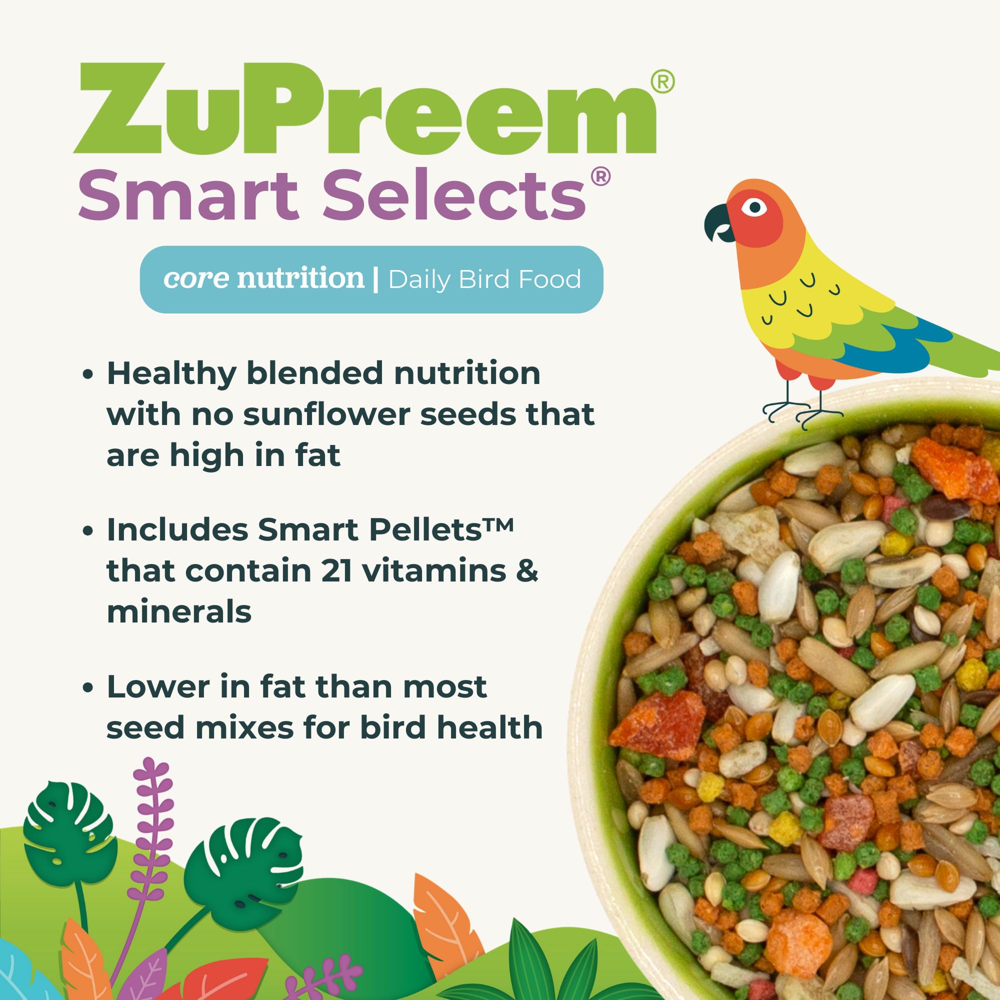 ZuPreem Smart Selects textures variées pour une expérience alimentaire engageante.